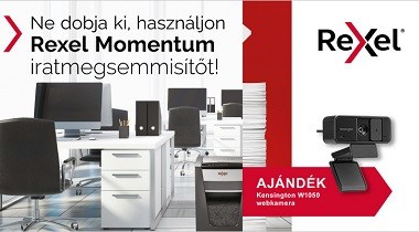 REXEL „Momentum” iratmegsemmisítő ajándék akció