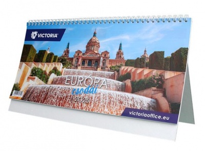 Naptár, asztali, álló, VICTORIA OFFICE "Európa Csodái" (2024 évi)