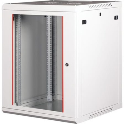 Rack szekrény, fali, 19", 15U, lapraszerelt, LANDE "PROlineB", szürke