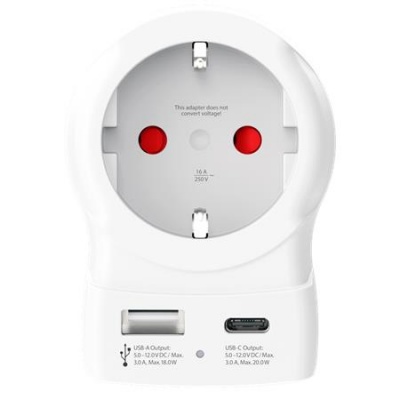 Adapter, Egyesült Államokba utazóknak, USB-C + USB-A, SKROSS