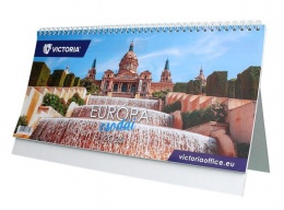 Naptár, asztali, álló, VICTORIA OFFICE "Európa Csodái" (2024 évi)