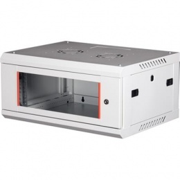 Rack szekrény, fali, 19", 4U, lapraszerelt, LANDE "PROlineB", szürke
